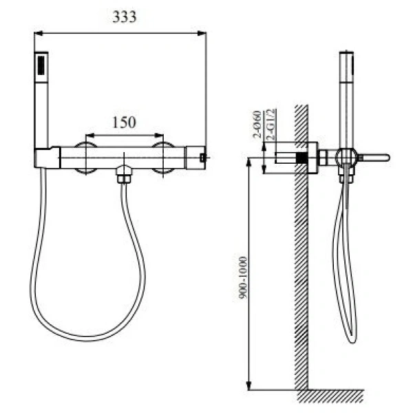 Смеситель для душа AltroBagno Unione AltroBagnoUnione030603MB