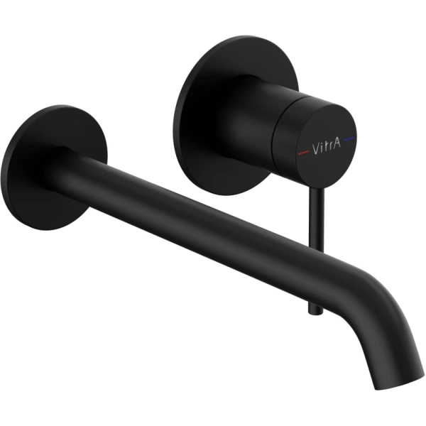 Смеситель для раковины скрытого монтажа Vitra Minimax Round A4354936EXP, без донного клапана, черный матовый