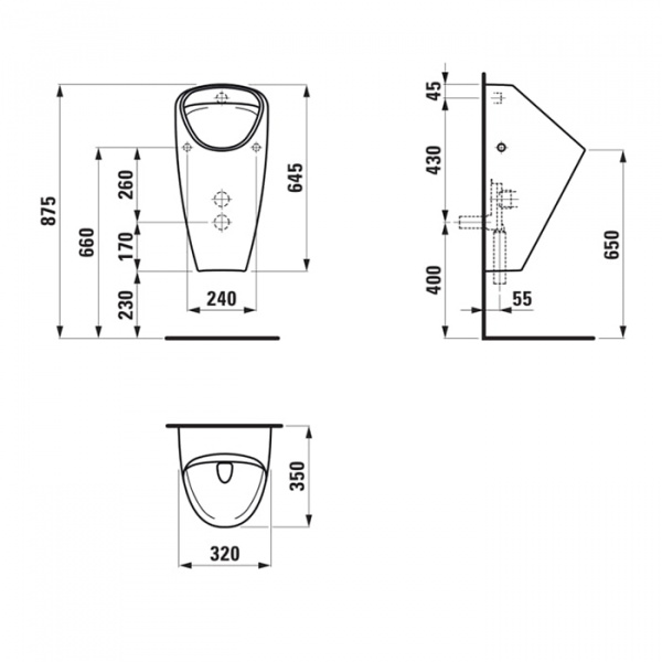 Писсуар Laufen Caprino Plus 8.4106.1.000.000.1, белый