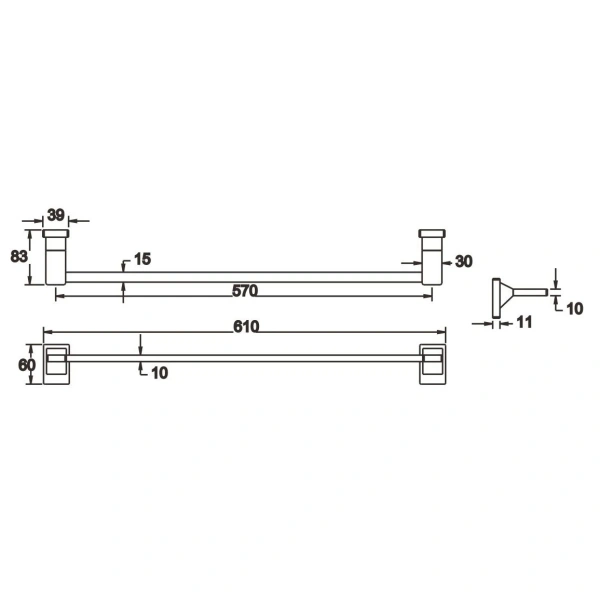 Полотенцедержатель Rose RG1617 61 см