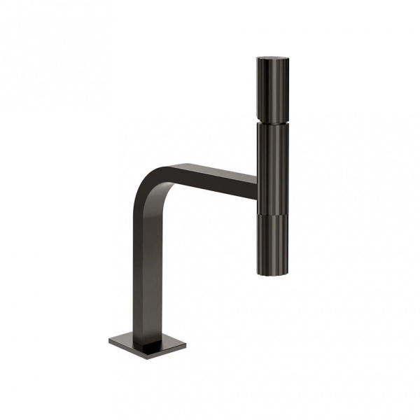 Смеситель для раковины Gessi Incastri с донным клапаном, высота 311 мм 75251#707, черный металл брашированный PVD