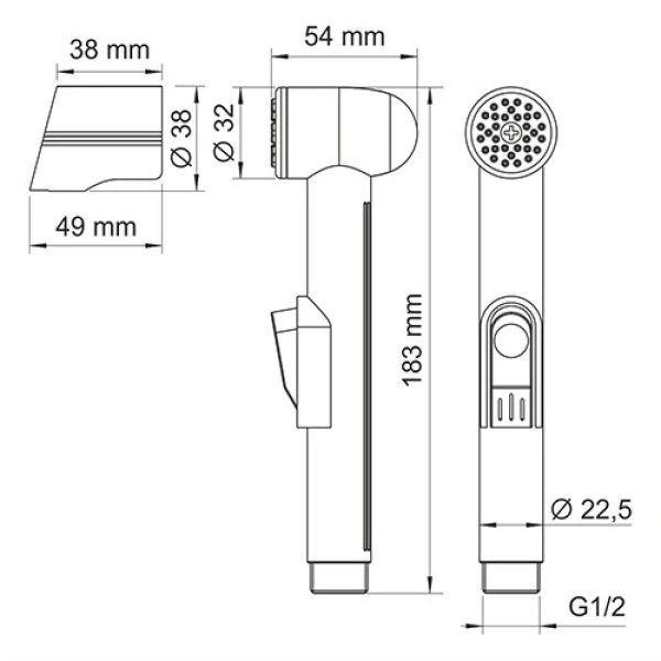 Гигиенический душ WasserKRAFT Mindel A157