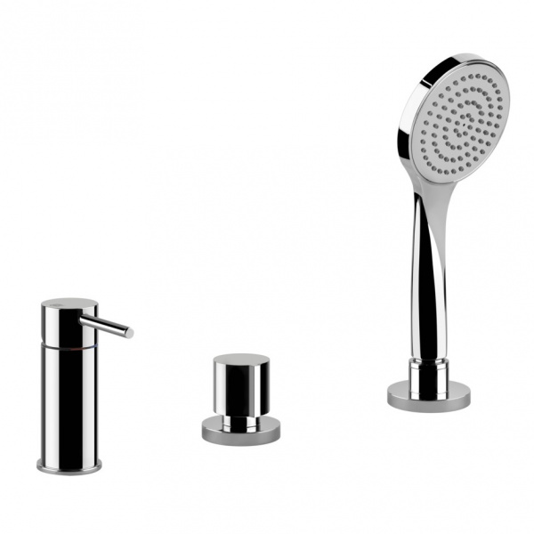 Смеситель на борт ванны Gessi Emporio Via Tortona на борт, с ручным душем и переключателем, наполнение через слив-перелив 18643#031, хром