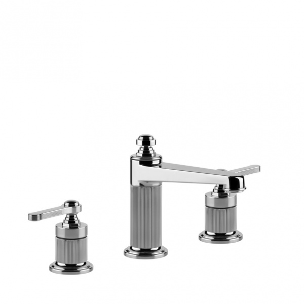 Смеситель для раковины Gessi Venti20 двухрычажный, с донным клапаном, высота 156 мм 65012#031, хром