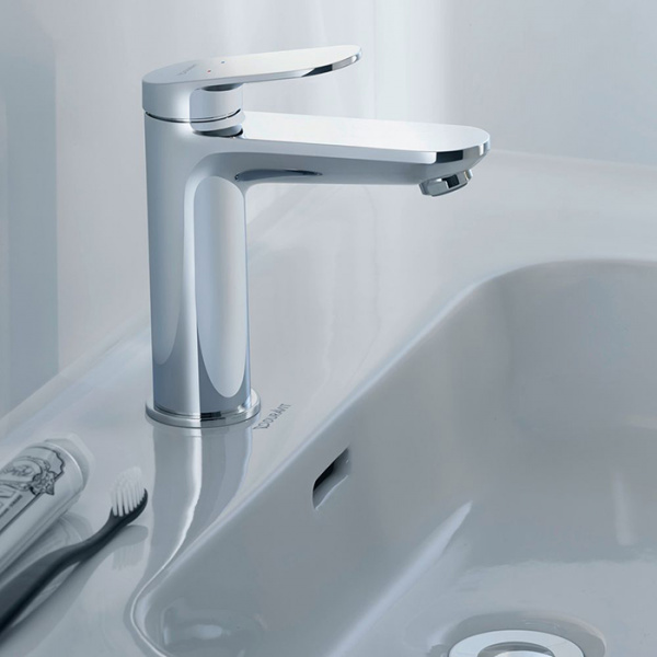 Смеситель для раковины Duravit Wave WA1020001C10, 1 отв., с донным клапаном, хром