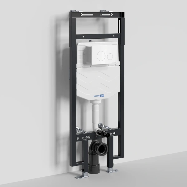 Инсталляция для унитаза WasserKRAFT Dinkel 58 58TLT.010.ME.WH02 с кнопкой смыва, белый