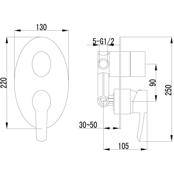 Смеситель для ванны Lemark Atlantiss LM3227C