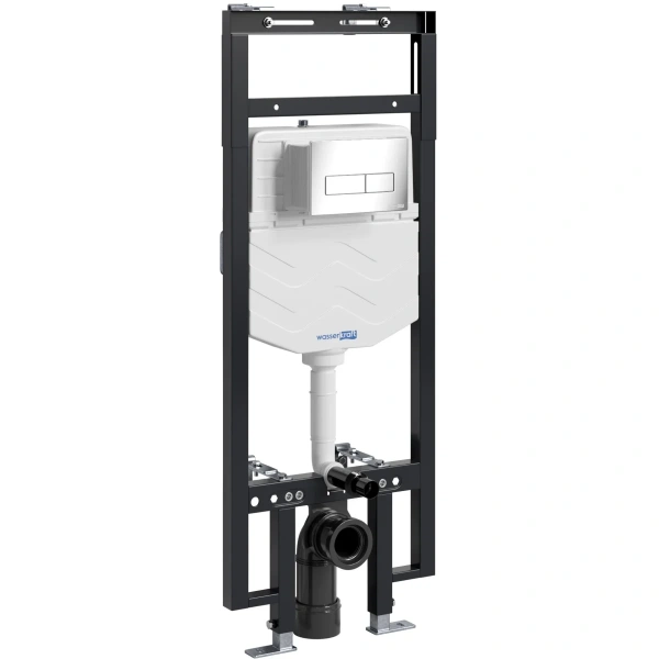 Инсталляция для унитаза WasserKRAFT Dinkel 58 58TLT.010.ME.CH03 с кнопкой смыва, хром