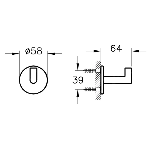 Крючок Vitra Origin A4488436 для ванны, черный матовый