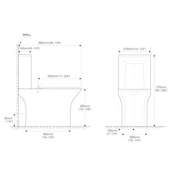 Унитаз-компакт Santiline SL-5023 безободковый, с сиденьем микролифт, белый