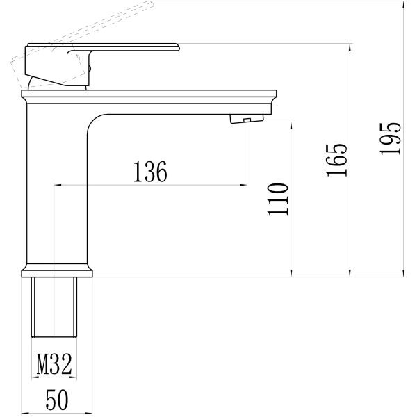 Смеситель для раковины Savol 300 S-600301