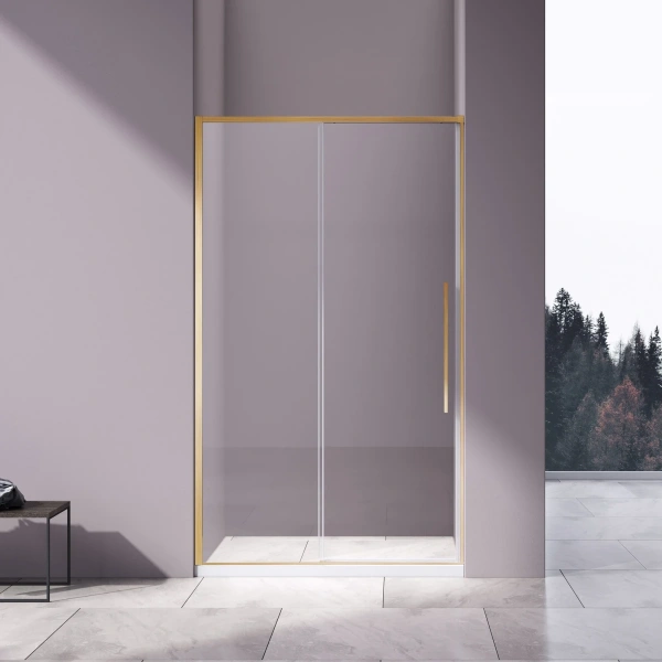 Душевая дверь Vincea Slim-N VDS-4SN110CLG 110 см, профиль золотой матовый, стекло прозрачное