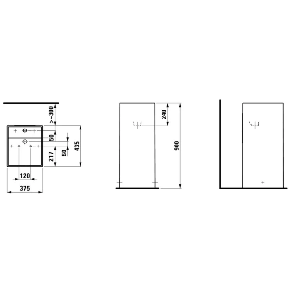 Раковина напольная Laufen Kartell 8.1133.1.000.111.1 37,5x43,5 см, белый