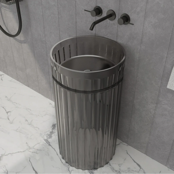 Раковина Abber Kristall AT2709Onyx-H 45x45 см, напольная, черный