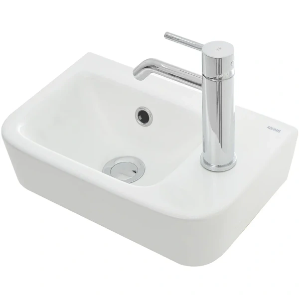 Раковина Aquame AQM5006R 37,5x24,5 см, рукомойник, белый глянец
