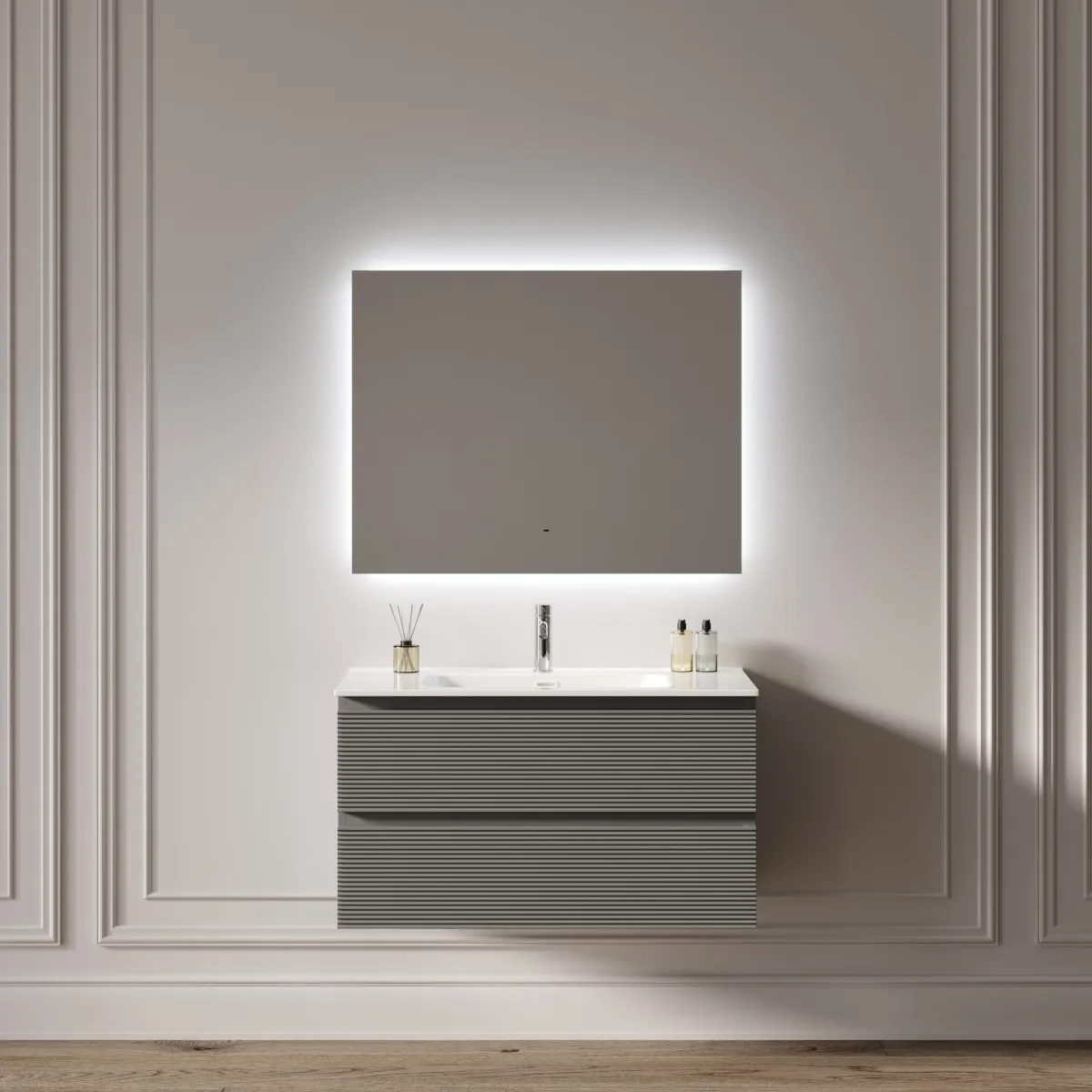 Зеркало Sancos Square 2.0 SQ2.900 90x70 см, с подсветкой