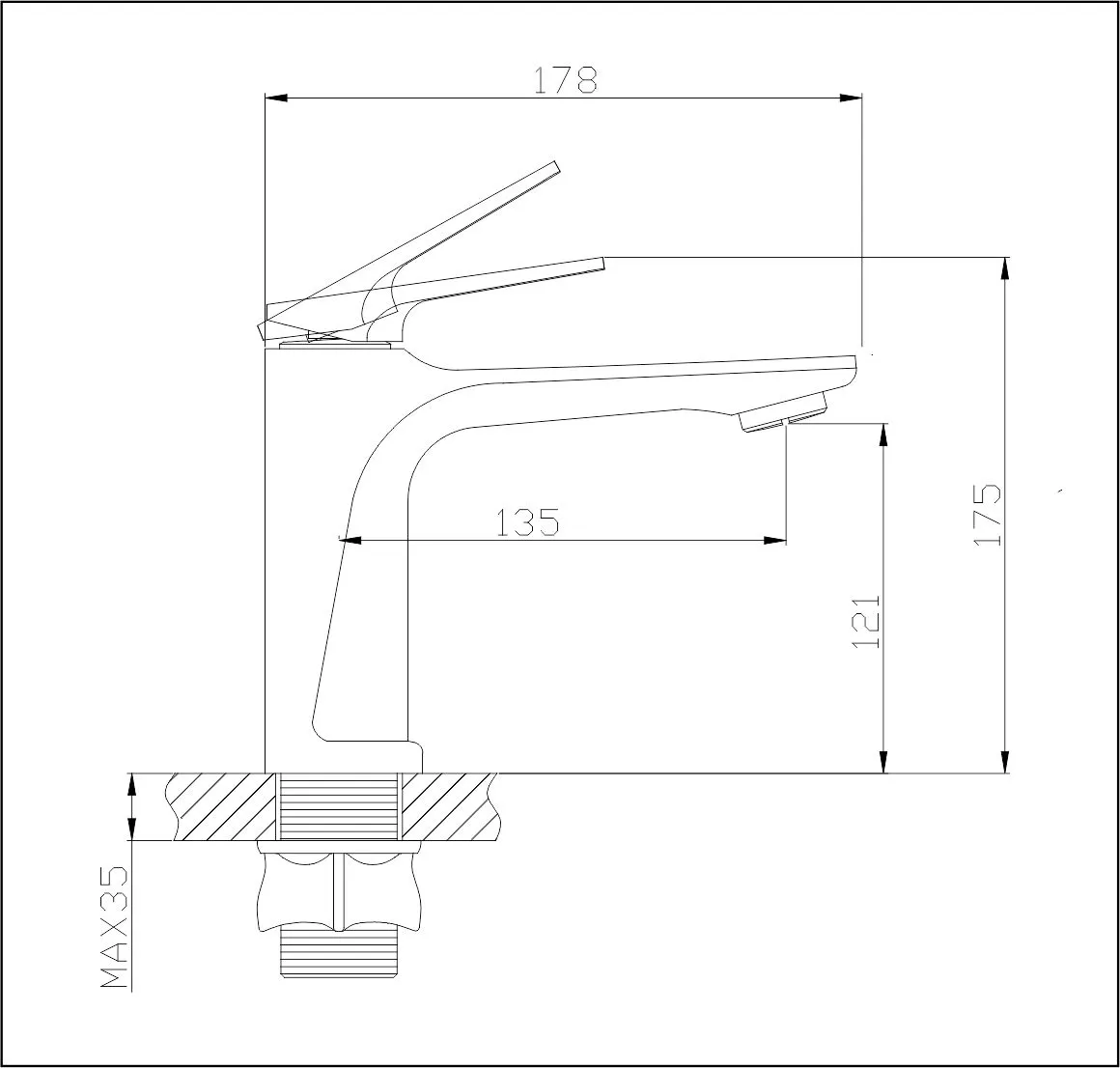 Смеситель для раковины Hansen 10020-S, золото матовое