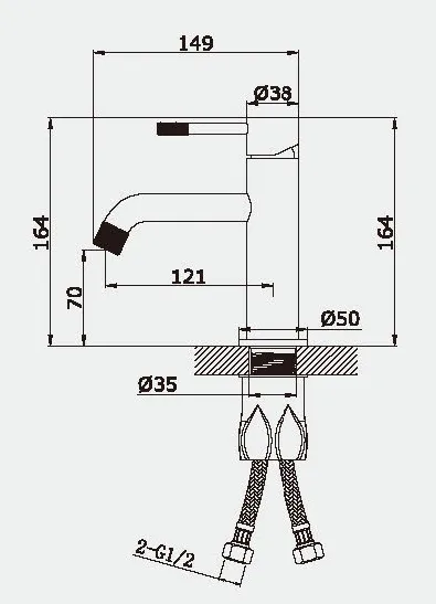 Смеситель для раковины Vieir 402511, хром