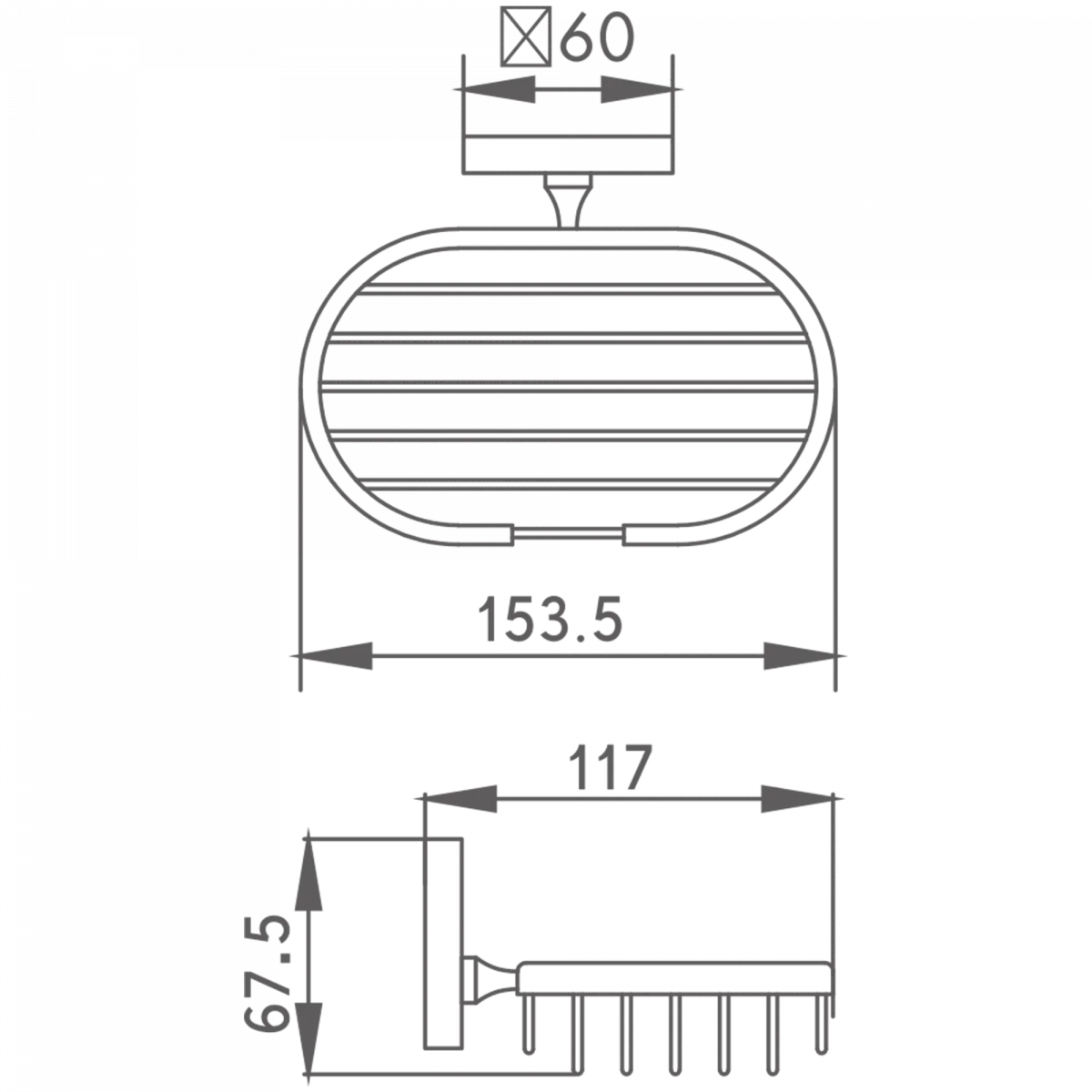Мыльница Haiba HB9002-1, хром
