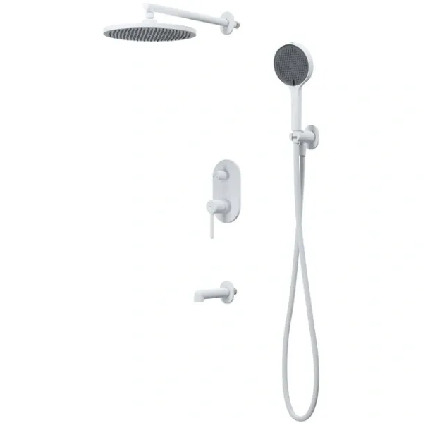 Душевой комплект Iddis Aiger AIGWT03i68 254 мм, со смесителем, белый матовый
