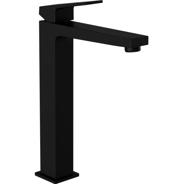 Смеситель для раковины-чаши Vitra Minimax Square A4372436EXP без донного клапана, черный матовый