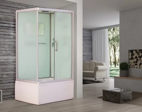 Душевая кабина Esbano Elegancia EST-129CKRB ESKB129CKRB 120x90 см, с крышей, профиль матовый хром, стекло рифленое