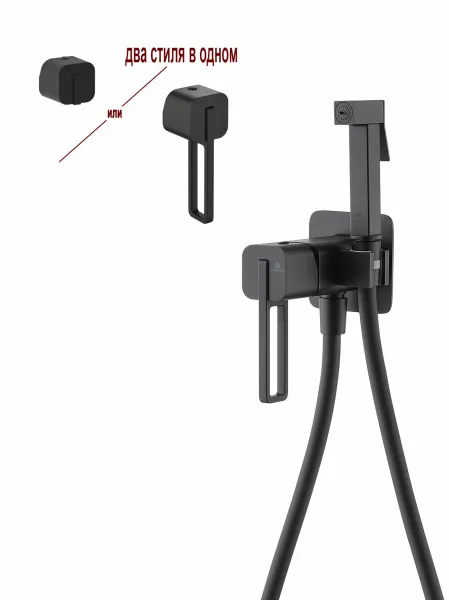 Гигиенический душ встраиваемый со смесителем Ganzer 12157-C, черный