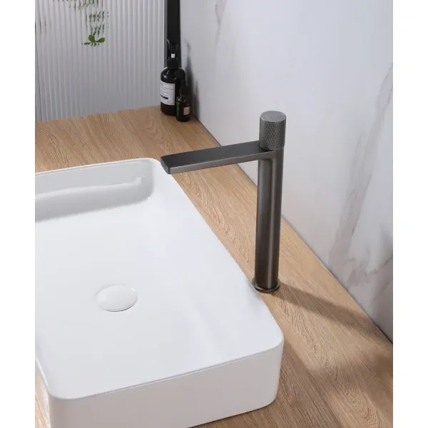 Смеситель для раковины-чаши Abber Rund AF8711NG CoolStart, оружейная сталь матовый