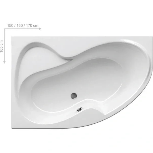 Асимметричная акриловая ванна Rosa II PU Plus 160 x 105 L Ravak CM210P0000