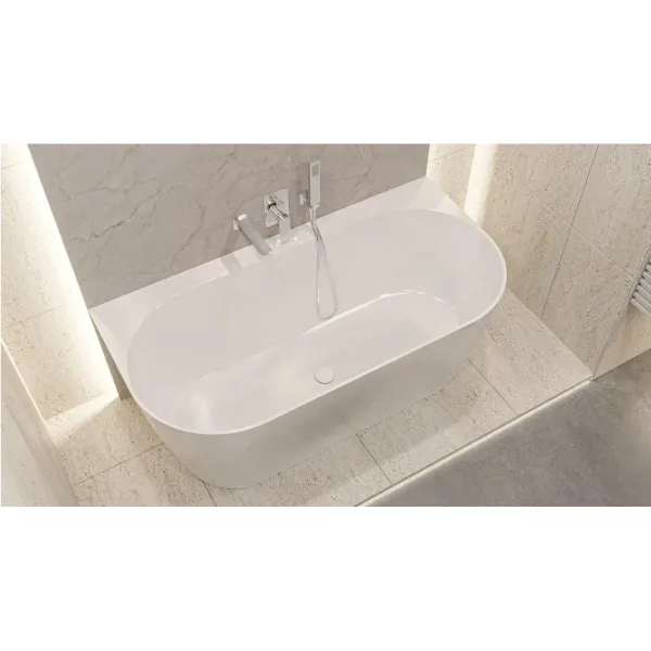 Ванна из литьевого мрамора WhiteCross Pearl B 0215.155078.100 155x78 см, белый глянец