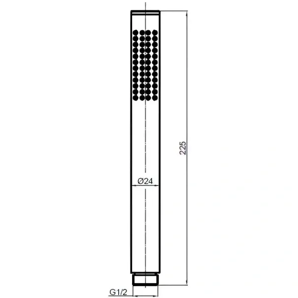 Душевая лейка Aquame AQM8513MB 24 мм, 1 режим, черный матовый