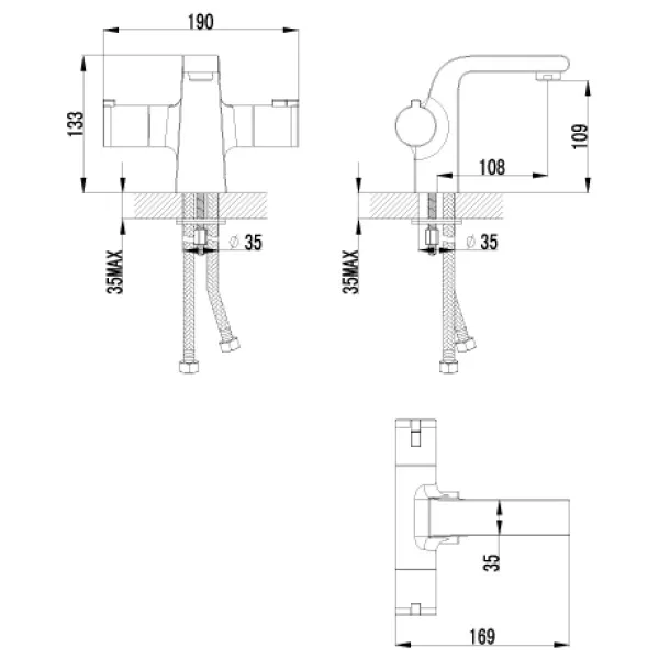 Термостат для раковины Lemark Yeti LM7836C