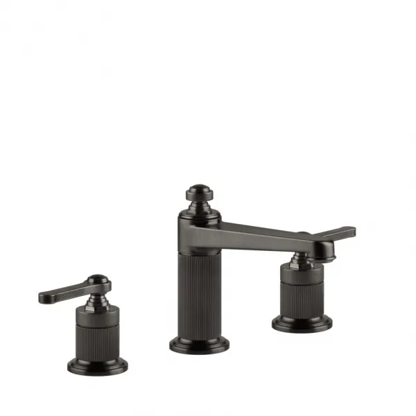 Смеситель для раковины Gessi Venti20 двухрычажный, с донным клапаном, высота 156 мм 65012#707, черный металл брашированный PVD