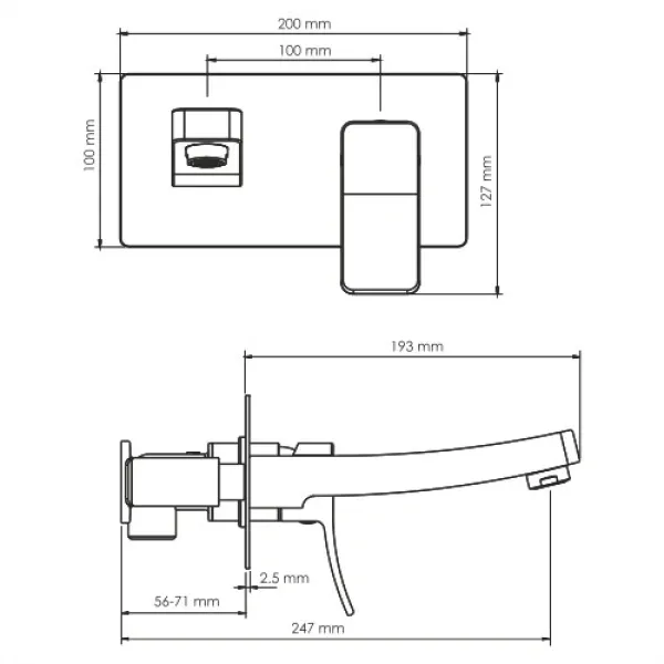 Смеситель для раковины скрытого монтажа WasserKRAFT Aller 10630, хром