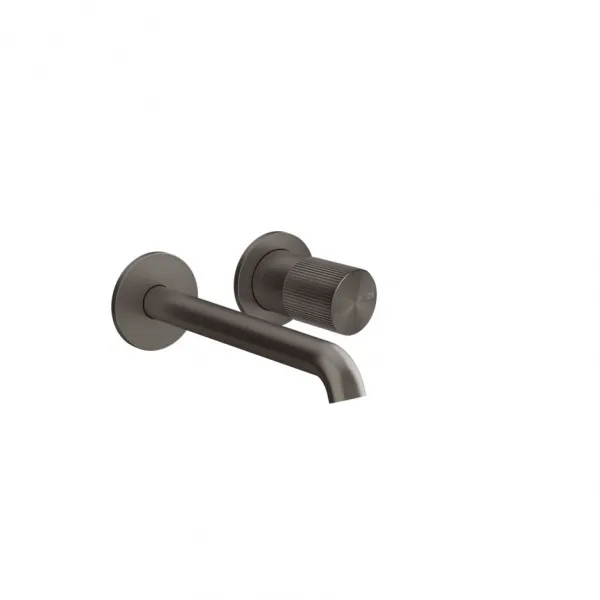 Смеситель для раковины скрытого монтажа Gessi Habito Rigato настенный 70588#707, черный металл брашированный PVD