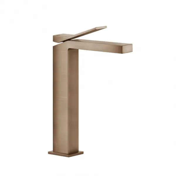 Смеситель для раковины Gessi Rettangolo K без донного клапана, высота 30 см 53006#708, медь брашированная PVD