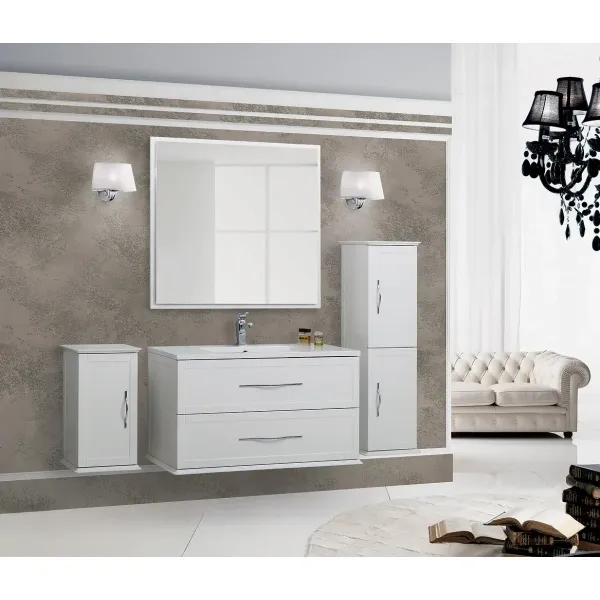 Зеркало Cezares Tiffany 45046 98x90 см, с LED-подсветкой, антизапотеванием, белый матовый (Bianco Opaco)
