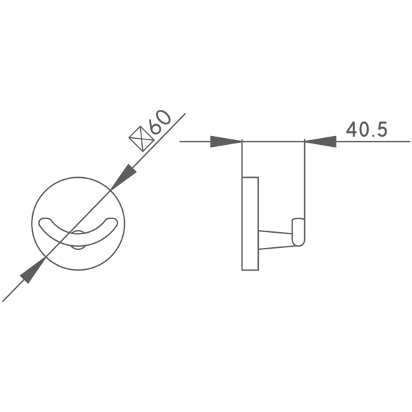 Крючок Haiba HB9005-2 двойной, хром