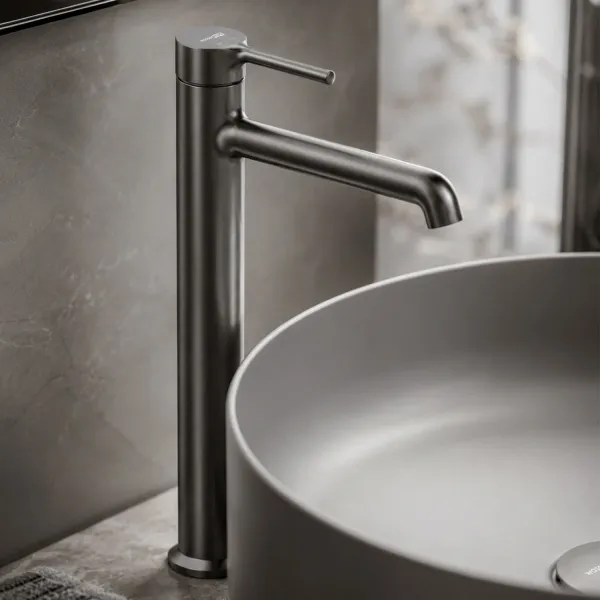 Смеситель для раковины-чаши WasserKRAFT Rhein 9903HGR, оружейная сталь