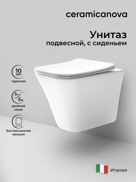 Кнопка смыва CeramicaNova Баланс CN12-002BN