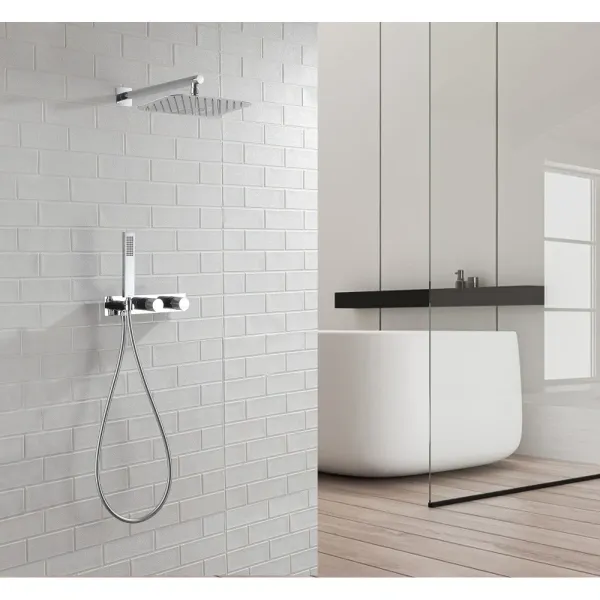 Душевой комплект Abber Rund AF8718 300x200 мм, CoolStart, со смесителем, хром