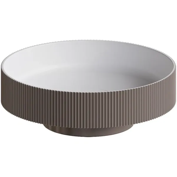 Раковина-чаша Boheme Sole Corian Delmar 801-R-D 40x40 см, накладная, белый матовый/коричневый матовый