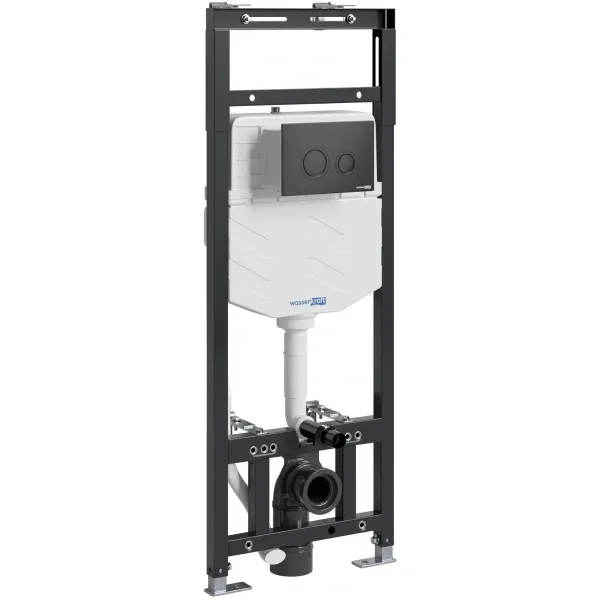Инсталляция для унитаза WasserKRAFT Alme 15 15TLT.010.ME.MB01 с кнопкой смыва, черный матовый