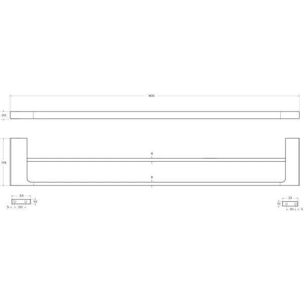 Полотенцедержатель Cezares Slider SLIDER-THD-80-IN 80 см, сатин