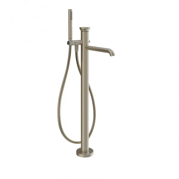 Смеситель для ванны напольный скрытого монтажа Gessi Origini с ручной лейкой 66028#149, никель брашированный Finox