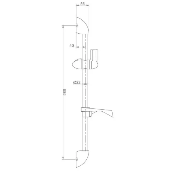Душевая штанга Haiba HB8001 58,5 см