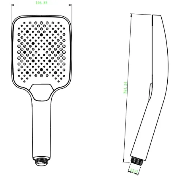 Душевая лейка Raglo R450.52.06 106,88 мм, 3 режима, черный матовый