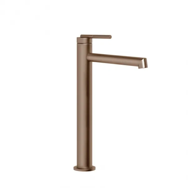 Смеситель для раковины Gessi Ingranaggio с длинным изливом, без донного клапана, высота 32 см 63506#708, медь брашированная PVD