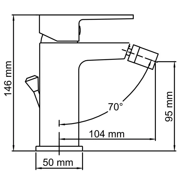 Смеситель для биде с донным клапаном WasserKRAFT Abens 2006