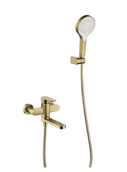 Смеситель для ванны Ganzer 06132-S, с коротким изливом, золото матовое